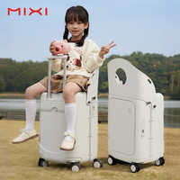 Valise à roulettes pour enfants de 20 pouces, coque rigide en PC durable + cadre en aluminium avec siège, grande capacité, bagage essentiel pour les voyages en famille