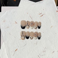 Faux ongles en gel souple faits à la main, style French Manucure, à presser, couvrance totale, accepte les petites commandes