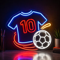 Panneau acrylique personnalisé à LED pour football, économe en énergie, avec effet d'éclairage néon doux pour la décoration publicitaire de terrains de football