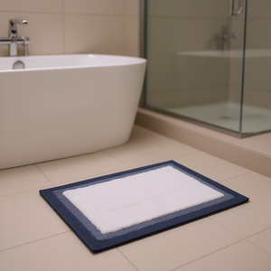 Tappetino da Bagno in Cotone Trapuntato Rettangolare di Alta Qualità Design Minimalista - Product Image 2