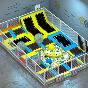 Parc de trampolines souple personnalisé clé en main avec filet de protection, espace de loisirs intérieur multifonctionnel pour sports extrêmes, zone à thème personnalisée - Product Image 2