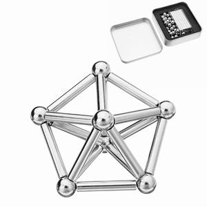 Billes et bâtons magnétiques en acier, matériaux magnétiques multi-choix en gros, bâtonnets et billes magnétiques permanents en néodyme pour enfants - Product Image 1
