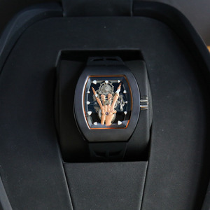 <span class=keywords><strong>Montre</strong></span> mécanique pour homme la plus vendue, modèle 66, <span class=keywords><strong>avec</strong></span> cadran squelette, entièrement noire, étanche, résistante aux chocs, élégante, pour homme d'affaires - Product Image 4