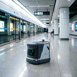Ounitech Q3 Low Noise Autonomous Robotic Scrubber for Stations and Commercial Floors With Sweeping Mopping Q3-G Q3-G - Product Image 1
