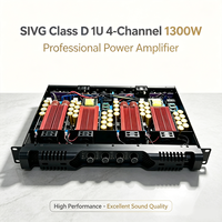 Amplificateur de puissance professionnel 1U classe D 4x1300W à haute sortie numérique pour soirées, discothèques et salles de karaoké