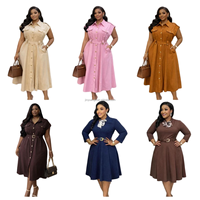 Robe de soirée élégante et tendance avec col rond, manches évasées, manches longues plissées, robe de soirée pour femmes grandes tailles