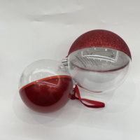 Boules de Noël en plastique transparent semi-pailletées de 8 cm et 10 cm, incassables, décorations suspendues pour sapin de Noël