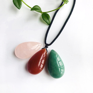 Collier pendentif en pierre de cristal naturelle en gros, bijoux en forme de goutte d'eau pour cadeau - Product Image 3