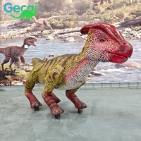 Modèle de dinosaure animatronique Parasaurolophus télécommandé Gecai, dinosaure réaliste qui marche et émet des sons pour les parcs d'attractions