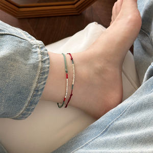 महिलाओं की 925 चांदी बांस की बनी लाल स्ट्रिंग लक्जरी न्यूनतम शैली में हर दिन - Product Image 4