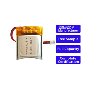 メーカーOEM ODM カスタム <span class=keywords><strong>3</strong></span>.7v 572124 300mAh 充電式リチウムイオン リチウムポリマー電池 ワイヤレスデバイス用 CE認証取得済み - Product Image 1