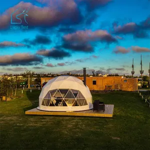 20ft Diameter Luxury Geodesic Dome Tent Glamping Dome With Glass Door