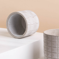Yingyuanwang — Pots de ciment ronds, cylindre, Style rétro, pour plantes, décoration de maison, jardinière, en céramique, béton