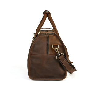 Men Thick Crazy Horse Leather Travel Bag Cowhide Leather Duffle Bag Genuine Leather <b>Luggage</b> Bag - Product Image 6