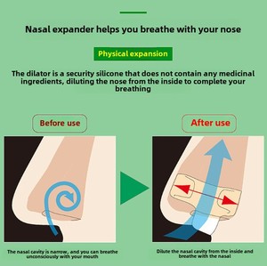 Dilatateur nasal en silicone avec pince-nez, confortable, anti-ronflement, ventilateur nasal, patchs corporels pour une meilleure respiration - Product Image 2