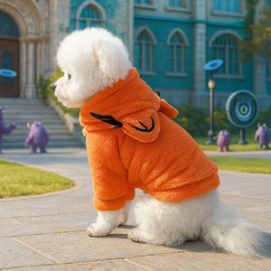 Ropa para mascotas para otoño e invierno, perros pequeños, cachorros, perros y gatos felices, ropa cálida y cómoda, franela corta - Product Image 3