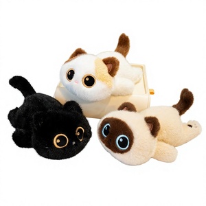 Peluche de Gato con Ojos Grandes y Suaves, Juguete de Peluche con Peso y Partículas Internas, Venta al por Mayor, Regalo de Cumpleaños para Niños, Decoración de Escritorio - Product Image 1