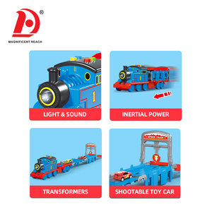 Jouet de train à friction pour enfants, <span class=keywords><strong>locomotive</strong></span> à inertie avec wagon de marchandises détachable, véhicule éducatif précoce pour garçons et filles - Product Image 3