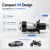 Phare LED H4 personnalisable 100W 12V avec lentille de projecteur 8000LM 6000K, faisceau haut/bas, IP67, en aluminium, nouvelle ampoule d'éclairage automobile