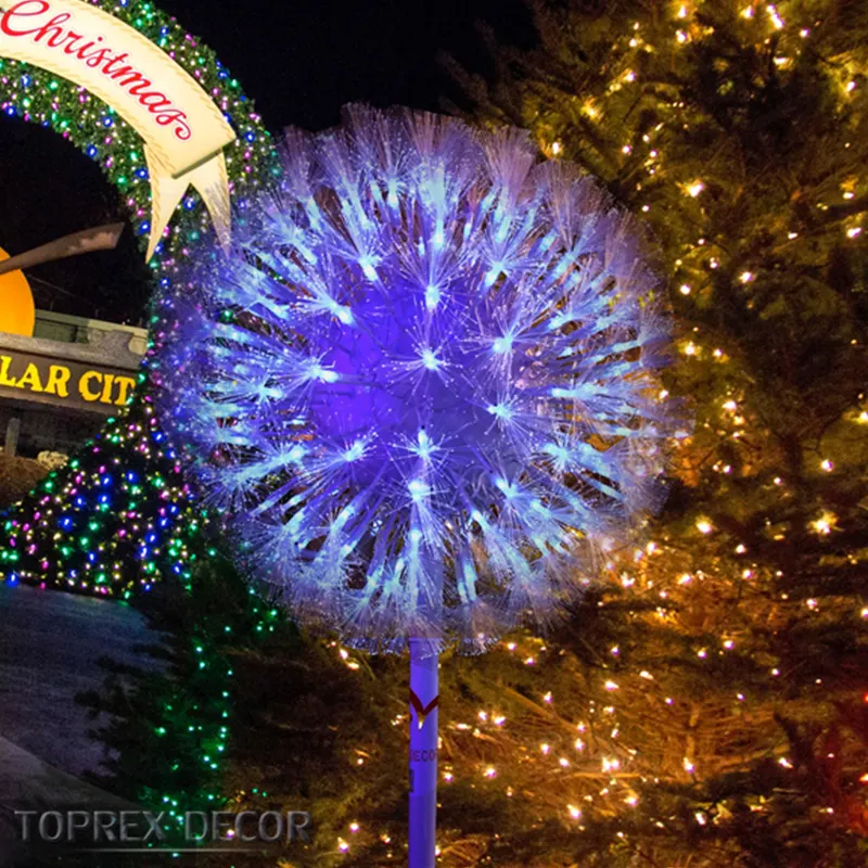 Holiday garden metal decoration artificial dandelion flower