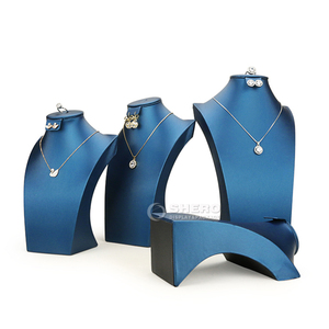 Busto de maniquí de MDF premium con cubierta de PU para exhibición de collares, pedido al por mayor, tamaño personalizado para joyerías y marcas - Product Image 5