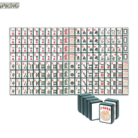 Clásico Juego de Mahjong Americano de 160 Fichas con Borde Verde, Acrílico Color Marfil, Dragón de las Cuatro Estaciones, Joker, para Noches de Juego Familiares y Festivos