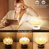 Lampe à fleurs de Lotus colorée Wifi intelligente Lampe de bureau LED 3W Lampe à fleurs de Lotus pour la décoration de gâteaux d'anniversaire de fête