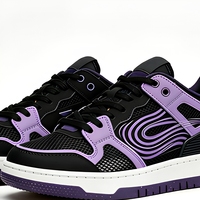 Sneakers à lacets respirantes légères avec logo personnalisé pour hommes - Chaussures de course rétro, de basket-ball et de skate en cuir synthétique