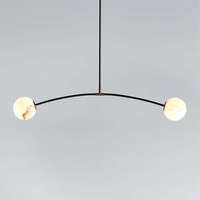 Lustre suspendu en marbre et laiton LED YH Nordic pour chambre à coucher, salon, escalier, couloir, intérieur, îlot de cuisine, albâtre