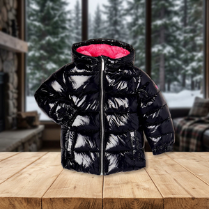 Veste matelassée noire à capuche avec fermeture éclair, coupe-vent, manteau d'hiver unisexe, couleur unie, coupe classique, doublure en fausse fourrure - Product Image 3
