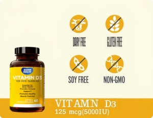 Cápsulas de Gel Suave Sin Gluten con Vitamina D3 OEM, 60 Unidades, Suplemento Dietético para Adultos con Apoyo Inmunológico, 2 por Porción - Product Image 4
