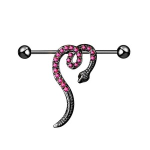 Populaire <span class=keywords><strong>Piercing</strong></span> d'oreille en acier inoxydable, style Hip Hop, type barbell à tige longue, motif serpentine, pour <span class=keywords><strong>piercing</strong></span> de pont d'oreille, idéal pour mariage - Product Image 2