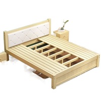 Ensemble de meubles de chambre à coucher personnalisé, design moderne multifonctionnel, cadre de lit double en bois massif, sommier de lit grand format avec tiroir