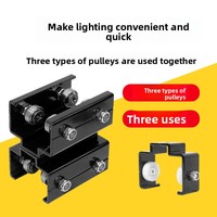 Chariot de studio universel pivotant pour éclairage sur rail en acier I-beam, accessoire de lampe à câble pour photographie virtuelle, salles de conférence, kit de studio