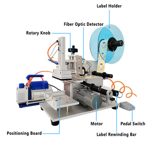 Machine d'étiquetage de bouteilles carrées semi-automatique avec pédale/ Machine d'étiquetage de surface plane pour emballages en carton - Product Image 3