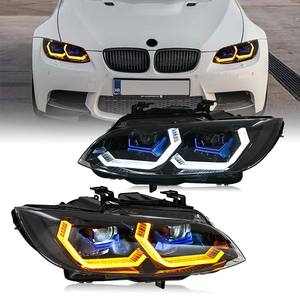 Faro Delantero para <span class=keywords><strong>BMW</strong></span> Serie 3 E92 E93 2006-2009, Luces Delanteras Mejoradas Amarillas y Blancas, Enchufe y Listo para Usar - Product Image 1