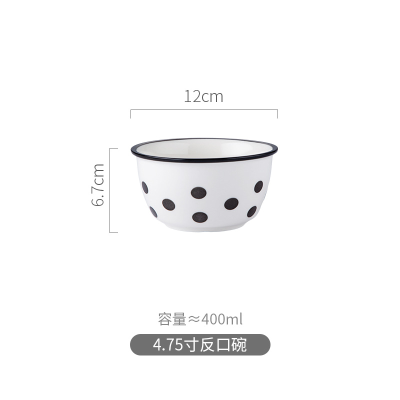 ชามลายจุดขนาด 475 นิ้ว