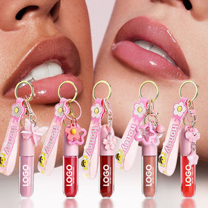 Private Label OEM ODM Service Waterproof Non <b>Sticky</b> <b>Mirror</b> Shine Plumping Lip Gloss Portable 58 Shades Keychain Lip Gloss - Product Image 1