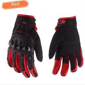 Guantes de Ciclismo y Motociclismo de Cuero Puro con Fibra de Carbono Moteada, Guantes de Protección Todoterreno de Verano con Función de Pantalla Táctil - Product Image 2