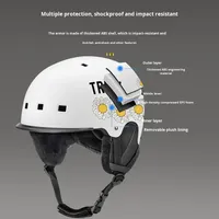 Casque de ski pour enfants, motif de dessin animé, sports d'hiver transfrontaliers, neige universelle, chaud, réglable, coque ABS, doublure EPS, complet