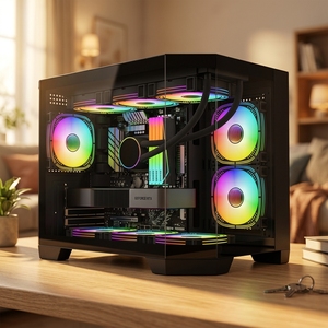 غرفة بريزم سافيو ATX ، مبردة بالماء من الزجاج ثنائي الجوانب متوافق من النوع C - Product Image 1