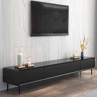 Meuble TV en bois massif noir, table basse combinée du sol au plafond, salon moderne, meuble TV en bois haut de gamme