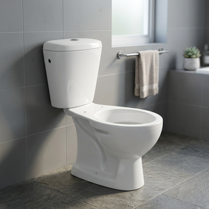 WC complet en céramique blanche, deux pièces, avec siège de toilette, à fixation murale, siphon en P, pour salle de bain - Product Image 3