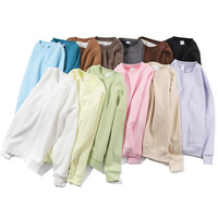Suéter de Cuello Redondo con Forro Polar de Algodón 430G, Estilo Japonés, Unisex, Impermeable, Corte Holgado