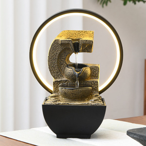 Adorno de agua fluida redondo con retroiluminación, decoración de escritorio para oficina, sala de estar, regalo - Product Image 4