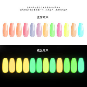 Ensemble de 12 poudres acryliques brillantes qui brillent dans le noir, pigment brillant longue durée pour la décoration des ongles - Product Image 4