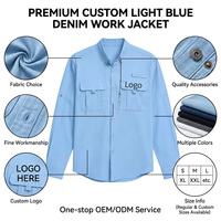 Camisas de Pesca Maja Personalizadas para Hombre, con Botones, Color Azul Rey, Protección UV SPF50, Secado Rápido, Manga Larga, para Exteriores, con Bolsillo