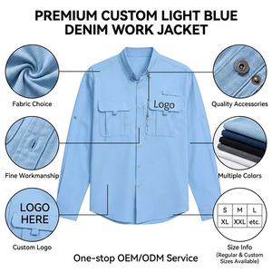 Camicia da Pesca Personalizzata per Uomo, <span class=keywords><strong>Blu</strong></span> Royal, Protezione UV SPF50, Asciugatura Rapida, Manica Lunga, con Tasche, per Attività all'Aperto - Product Image 2