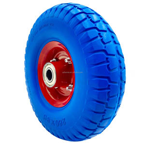 पु फोम व्हील 3.00-4 फ्लैट मुक्त pu फोम ठोस टायर हाथ ट्रॉली व्हील और टायर - Product Image 5