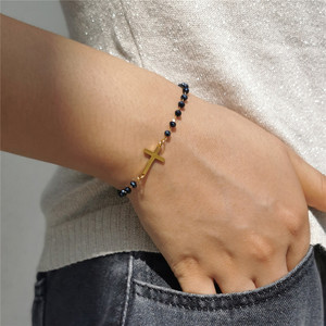 Crystal Cross <strong>Bracelets</strong> For Women Fashion Gold Plated Stainless Steel Cross <strong>Bracelet</strong> Vintage Religion <strong>Aesthetic</strong> Jewelry Gift - Product Image 6